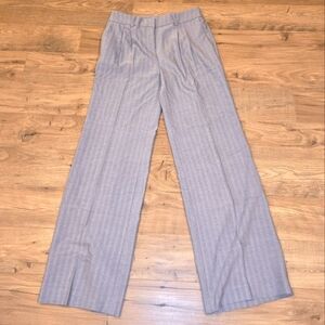 NWOT Calvin Klein Tall Womens Gray Pinstripe‎ Wide-Leg Trousers Size 2